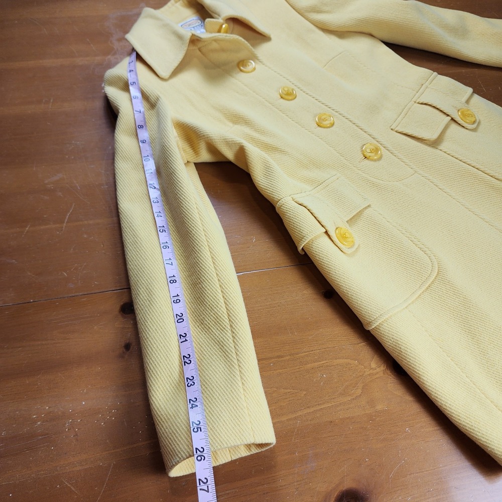 Talbots Wool Blend Coat Overcoat Womens 2P Butter Yellow Casual Career Sunny Fun - Picture 11 of 14